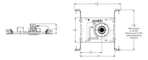 Juno Aculux AX2 D G2 15LM 27K 90CRI 35D FPC 120 Recessed Lighting 2 inch IC LED New Construction Downlight, 1500 Lumens, 2700K, 90 CRI, 35 Degree Flood, Phase Cut Dim, 5% Dim, 120V