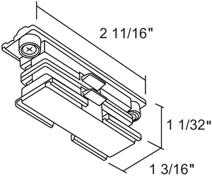 Juno HD Commercial Track Lighting HTEK21-BL (HTEK21 BL) 277V 2-Circuit/2-Neutral, HTEK Miniature Straight Connector, Black Color