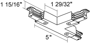 Juno HD Commercial Track Lighting HTEK40-WH (HTEK40 WH) 277V 2-Circuit/2-Neutral, HTEK T Connector - Adjustable Left Polarity, White Color
