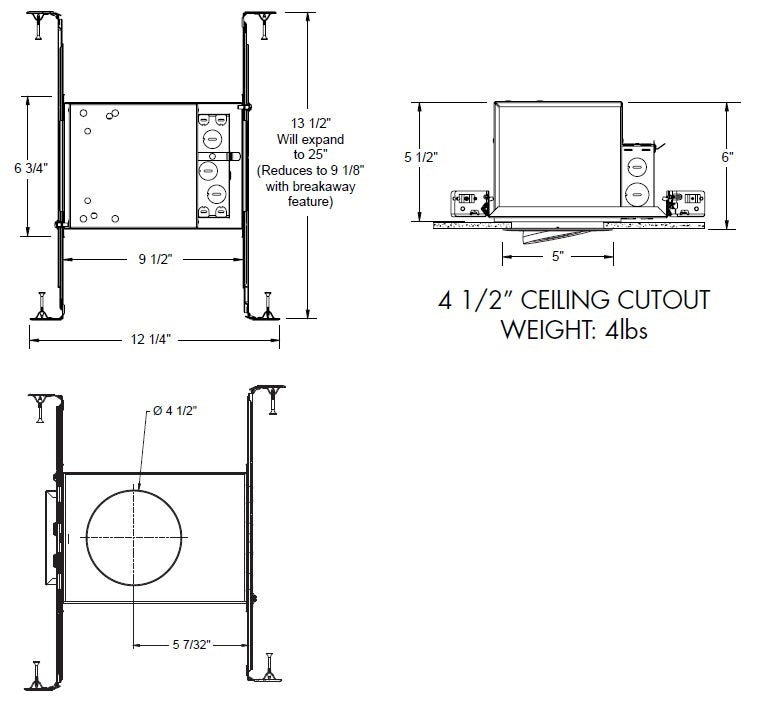 Juno IC1ALEDFW G4N 06LM MVOLT EZ10 Recessed Lighting 4" IC LED Gimbal Fire-Rated New Construction LED Housing, G4N, 600 Lumens, 120-277V,  eldoLED 0-10V, 10% Dim