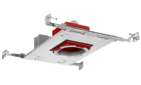 Juno IC1AJBPF 06LM 120 FRPC Recessed Lighting 4" IC LED Fire-Rated Red Series New Construction Adjustable Housing, 600 Lumens, 120 V Forward/Reverse Phase Cut, 5% Dim