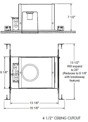 Juno Recessed Lighting IC1P (IC1P) 4" New Construction Line Voltage IC type Housing with Detachable Socket