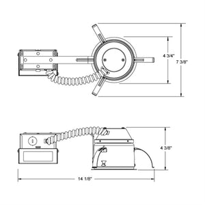 Juno Recessed Lighting IC1RLEDG4-35K-U 4" LED IC Type Remodel Housing 600 Lumens, 3500K Color Temperature, Universal Driver 120-277V