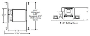 Juno Recessed Lighting IC1S (IC1 S) 4" New Construction Line Voltage IC type Housing with Smaller Bar Hangers