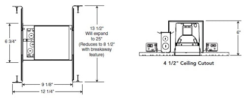 Juno Recessed Lighting IC1W (IC1 W) 4" New Construction Line Voltage IC type Housing with Push-in Electrical Connectors