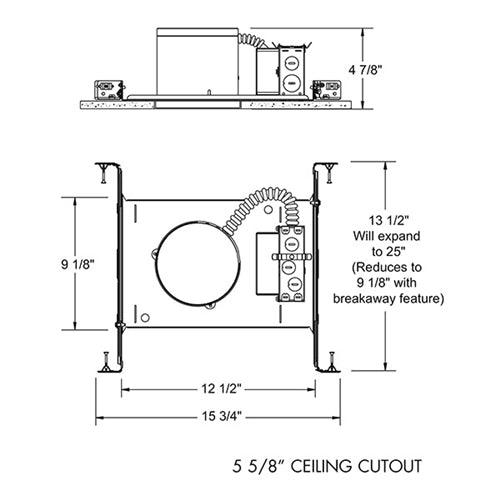 Juno IC20LED G4 06LM 30K 90CRI MVOLT EZ1 Recessed Lighting 5" LED IC Type New Construction Housing 600 Lumens, 3000K Color Temperature, Universal Driver 120-277V, eldoLED 0-10V, 1% Dim
