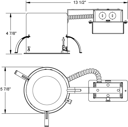 Juno Recessed Lighting IC20RLEDG3-3K-1 5" LED IC Type Remodel Housing 600 Lumens, 3000K Color Temperature, Dedicated Driver 120V