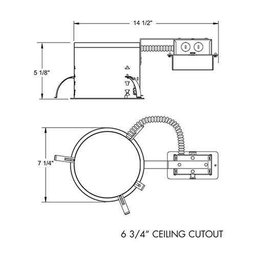 Juno IC22RLED G4 09LM 30K 90CRI MVOLT ZT Recessed Lighting 6" LED IC Type Remodel Housing 900 Lumens, 3000K Color Temperature, Universal Driver 120-277V