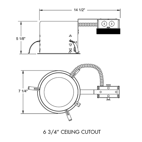 Juno Recessed Lighting IC22RLEDG4-27K-1 6" LED IC Type Remodel Housing 600 Lumens, 2700K Color Temperature, Dedicated Driver 120V