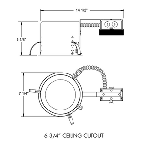 Juno Recessed Lighting IC22RLEDG4-35K-1 6" LED IC Type Remodel Housing 600 Lumens, 3500K Color Temperature, Dedicated Driver 120V