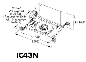 Juno Aculux IC43N MLV 120 Recessed Lighting 3 inch Low Voltage New Construction IC Housing with 120V Magnetic Transformer