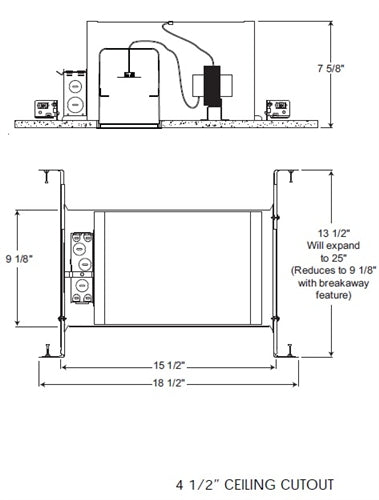 Juno Recessed Lighting IC44S (IC44N S) 4" Low Voltage IC type Housing with Smaller Bar Hangers