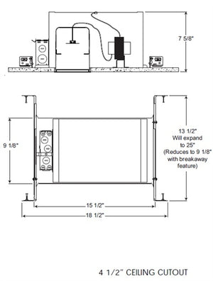 Juno Recessed Lighting IC44S (IC44N S) 4" Low Voltage IC type Housing with Smaller Bar Hangers