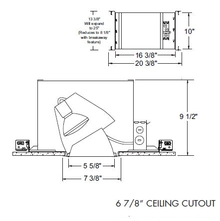 Juno Aculux IC63  Recessed Lighting 5-5/8 inch Line Voltage New Construction IC  Open Aperture Adjustable Housing