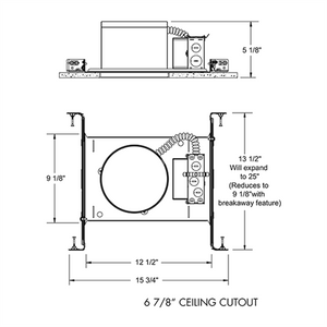 Juno Recessed Lighting IC922LWDG4-3K-1 6 " IC WarmDim LED New Construction Housing 900 Lumens, 3000K Color Temperature, Dedicated Driver 120V