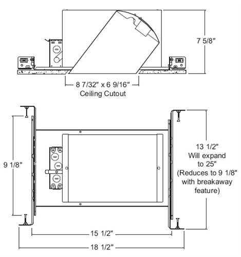 Juno Recessed Lighting IC928W (IC928 W) 6" Super Slope Line Voltage IC type Housing with Push-in Electrical Connectors