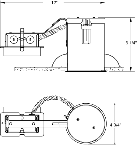Juno Recessed Lighting ICPL413RE 4" Fluorescent 13W IC type Remodel Housing with 120V HPF Electronic Ballast