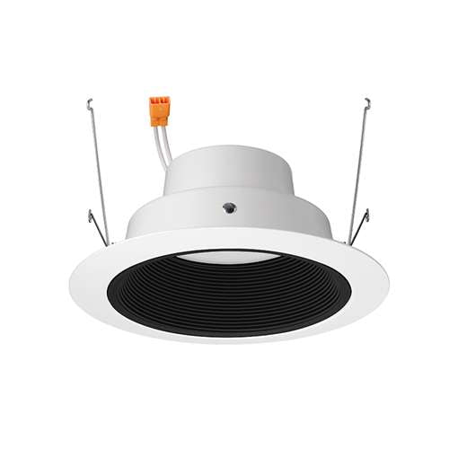 Juno J6RL G4 DB 06LM 35K 90CRI 120 FRPC BWH Recessed Lighting 6" Gen 4 Retrofit LED Downlight Trim Module 600 Lumens, 3500K Color Temperature, Black Baffle, Less Medium Base Socket Adapter
