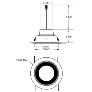 Juno J6RL G4 DC 09LM 35K 90CRI 120 FRPC WWH Recessed Lighting 6" Gen 4 Retrofit LED Downlight Trim Module 900 Lumens, 3500K color Temperature, White Cone, White Trim, Less Medium Base Socket Adapter