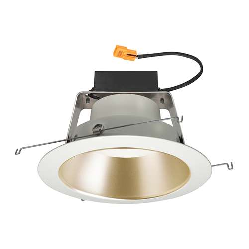 Juno J6RL WD G4N DC 06LM 30K 90CRI 120 FRPC WHZWH Recessed Lighting 6" IC WarmDim LED Retrofit Downlight Trim Module 600 Lumens, 3000K Color Temperature, Wheat Haze Cone, White Trim, Less Medium Base Socket Adapter