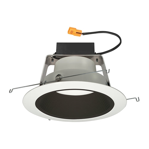Juno Recessed Lighting J6RLWDG4N-3K-6-BWH 6" IC WarmDim LED Retrofit Downlight Trim Module 600 Lumens, 3000K Color Temperature, Black Baffle, White Trim, Less Medium Base Socket Adapter