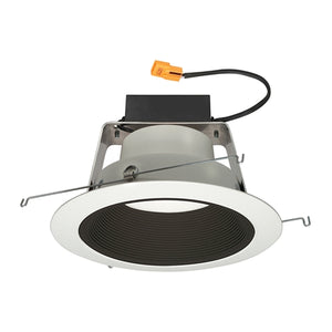 Juno Recessed Lighting J6RLWDG4N-3K-6-BWH 6" IC WarmDim LED Retrofit Downlight Trim Module 600 Lumens, 3000K Color Temperature, Black Baffle, White Trim, Less Medium Base Socket Adapter