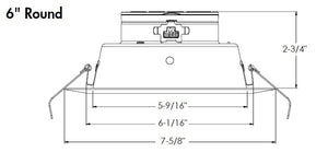 Juno JPDZ6 DC ALO10 SWW5WD 90CRI MVOLT ZT10 WWH Podz 6" LED Downlight, Round Downlight Cone, Adjustable Lumen Output, Switchable White 2700K-5000K + WarmDim (2850K-1900K), 90 CRI, 120-277V, 0-10V, 10% Dim, White, White Trim Ring