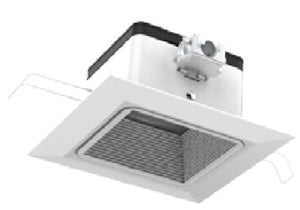 Juno JPDZ6 SQDB ALO10 SWW5WD 90CRI 120 FRPC WWH Podz 6" LED Downlight, Square Downlight Baffle, Adjustable Lumen Output, Switchable White 2700K-5000K + WarmDim (2850K-1900K), 90 CRI, 120V Forward/Reverse Phase Cut, 5% Dim, White, White Trim Ring