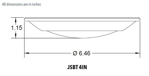 Juno JSBT 4IN 30K 90CRI WL MW Recessed Lighting  4" 10.5W SlimBasics Tapered LED Surface Mount Disk Light, 740 Lumens, 3000K Color Temperature, 90 CRI, Wet Location, White
