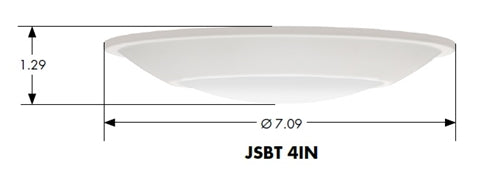 Juno JSBT 4IN SWW2 90CRI WL MW Recessed Lighting 4" 10.5W SlimBasics Tapered LED Surface Mount Disk Light, 740 Lumens, (3000/4000/5000K) Color Temperature, 90 CRI, Wet Location, White