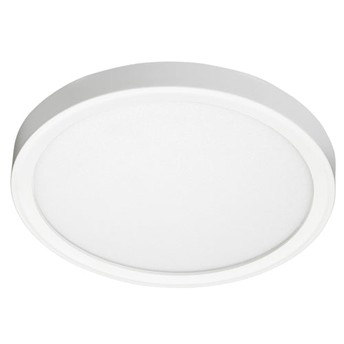 Juno Lighting JSF 7IN 10LM 30K 90CRI MVOLT ZT WH Recessed Lighting 7" LED Round SlimForm Surface Mount Downlight, 1000 Lumens, 3000K Color Temperature, 90 CRI, Universal Voltage 120-277V, 0-10V Dimming, White Finish