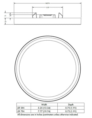 Juno Lighting JSF 5IN 07LM SWW5 90CRI 120 FRPC WH Recessed Lighting 5" LED Round SlimForm Surface Mount Downlight, 700 Lumens, 2700K-5000K Color Selectable, 90 CRI, Dedicated 120V, Forward Reverse Phase Dimming, White Finish