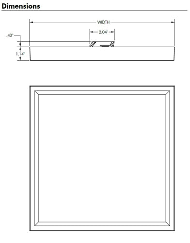 Juno Lighting JSFSQ 14IN 18LM SWW5 90CRI 120 FRPC WH Recessed Lighting 14" LED Square SlimForm Surface Mount Downlight, 1800 Lumens, 2700-5000K Color Temperature, 90 CRI, Dedicated 120V, Forward Reverse Phase Dimming, White Finish