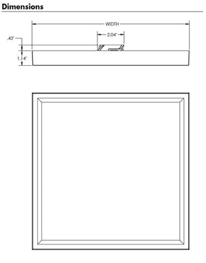 Juno Lighting JSFSQ 14IN 18LM SWW5 90CRI MVOLT ZT WH Recessed Lighting 14" LED Square SlimForm Surface Mount Downlight, 1800 Lumens, 2700-5000K Color Temperature, 90 CRI, Universal Voltage 120-277V, 0-10V Dimming, White Finish