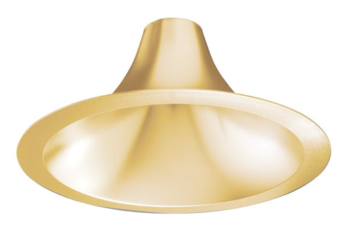 Juno Recessed Lighting L600HW-GS-WH 6" LED Hyperbolic Trim, Open Reflector, Wide Distribution, Gold Satin Low Iridescent Alzak Finish, White Flange