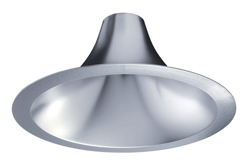 Juno Recessed Lighting L600HW-PTS (L6 HW PTD) 6" LED Hyperbolic Trim, Open Reflector, Wide Distribution, Pewter Satin Low Iridescent Alzak Finish