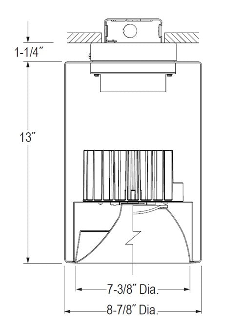 Juno LC8S 08LM 30K 120 S G4 80CRI PD Indy 8" Round Cylinder Surface Mount L-Series Housing, 800 Lumens, 3000K Color Temperature, 120V, Silver Cylinder, Gen 4, 80 CRI, Lutron Ecosystem Dimming Driver