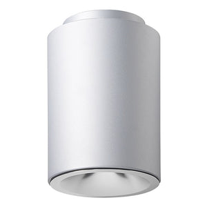 Juno LC8S 17LM 50K 120 S G4 80CRI ZT BR Indy 8" Round Cylinder Surface Mount L-Series, 1700 Lumens, 5000K Color Temperature, 120-277V, Silver Cylinder, Gen 4, 80 CRI, 0-10V Dimming to 10% Min
