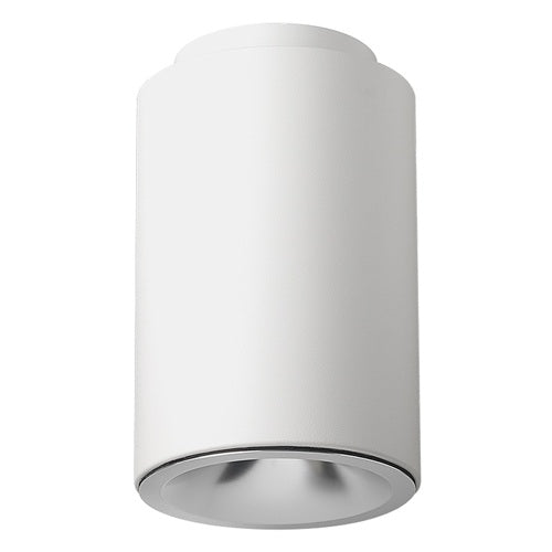Juno LC8S 33LM 27K 120 W G4 80CRI DMXR BR Indy 8" Round Cylinder Surface Mount L-Series, 3300 Lumens, 2700K Color Temp, 120V, White Cylinder, Gen 4, 80 CRI, DMX/RDM Driver, Emergency Battery Pack