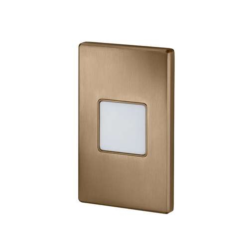 Juno Step Light LMS 30K MKR 120 RPC BZ Indoor LED, 2W 120V Dimmable Driver, 3000K Light Color, Opal Marker Optic, Bronze Plated