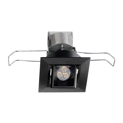 Juno MG1LG2 SQ 03LM 30K 90CRI NFL BL Recessed Lighting 2-11/16" Mini LED Gimbal Square Downlight, 3000K, 90 CRI, Narrow Flood Beam Spread, Black Finish