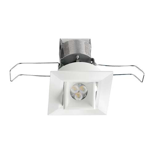 Juno MG1LG2 SQ 03LM 35K 90CRI NFL WH Recessed Lighting 2-11/16" Mini LED Gimbal Square Downlight, 3500K, 90 CRI, Narrow Flood Beam Spread, White Finish