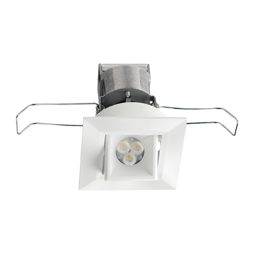 Juno Recessed Lighting MGSLG2-930-FL-WH 2-11/16" Mini LED Gimbal Square Downlight, 3000K, 90 CRI, Flood Beam Spread, White Finish