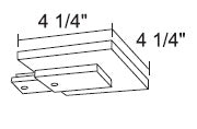 Juno Track Lighting R21SL (R21 SL) Trac Lites End Feed Connector and Outlet Box Cover, Silver Color