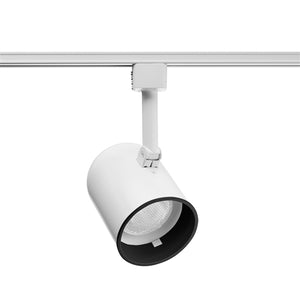 Juno Track Lighting R501B-WH (R501 BLB WH) Trac Lites Round Back Cylinder Line Voltage 50W PAR20/R20 Black Baffle White Color