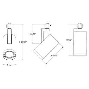 Juno R610L 35K 90CRI OFF FL SL Track Lighting Trac Lites 21W LED Cylinder, 120V, 3500K Color Temperature, 90 CRI, Non-Dimming, Flood Distribution, Silver