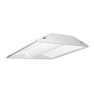 Juno Lighting S2X4BL-3940U-WH3 Indy 2x4 LED Low-Profile Recessed Luminaire With Basket Diffuser, 3900 Lumens, 4000K, 120-277V, White, Gen3