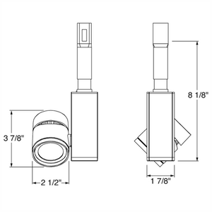 Juno MonoLine Track Lighting SP382MLL3VFSTN 19W Vertical Cylinder LED, 3000K, Spectral White, Flood, Satin Nickel Finish