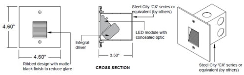 Acuity STEP11 SQU WL M LST1A 350MA WHT40K MVOLT SGW Winona Step LED Light, 4000K, Medium Distribution, White