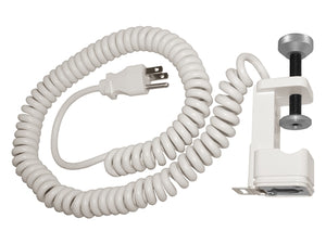 Juno Track Lighting T133WA-WH (T133 WH WA) Line Voltage Coil Cord Clamp-On with Plug for Trac Fixture with Wide Adapter, White Color
